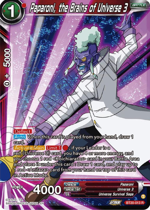 Paparoni, the Brains of Universe 3 BT20-013 Rare