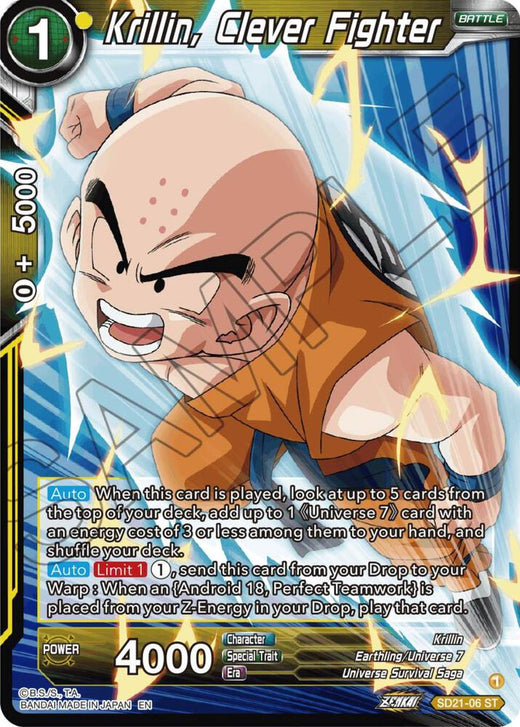 Krillin, Clever Fighter SD21-06 Starter Rare Foil