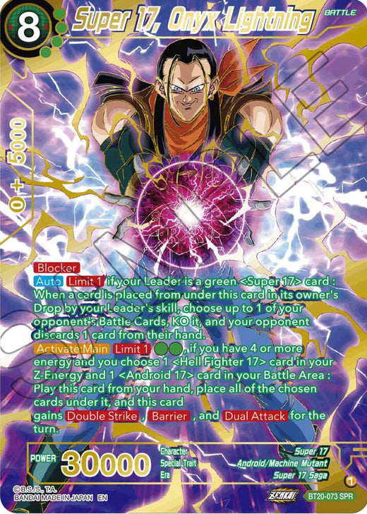 Super 17, Onyx Lightning (SPR) BT20-073 Special Rare Foil