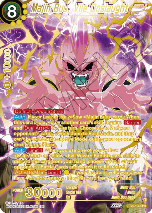 Majin Buu, Vile Onslaught (SPR) BT20-104 Special Rare Foil