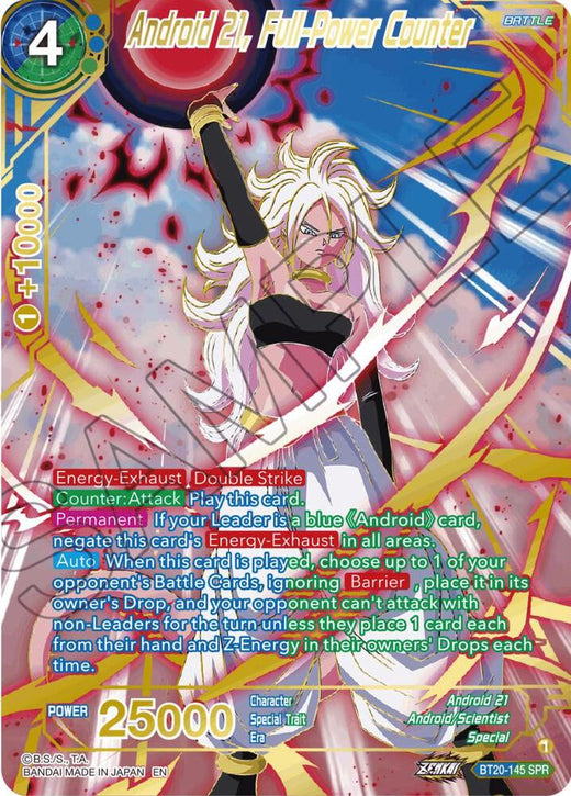 Android 21, Full-Power Counter (SPR) BT20-145 Special Rare Foil