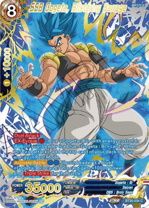 SSB Gogeta, Blistering Barrage (Gold-Stamped) BT20-034 Common Foil
