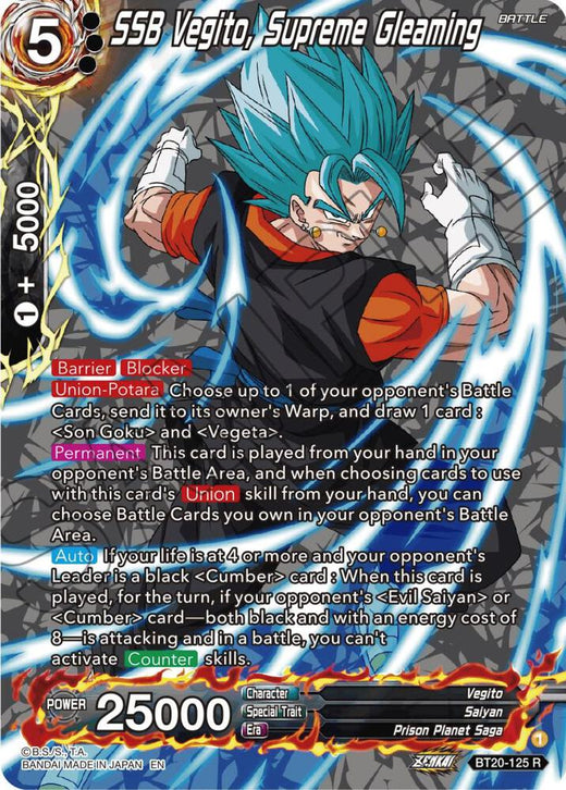 SSB Vegito, Supreme Gleaming (Silver Foil) BT20-125 Rare
