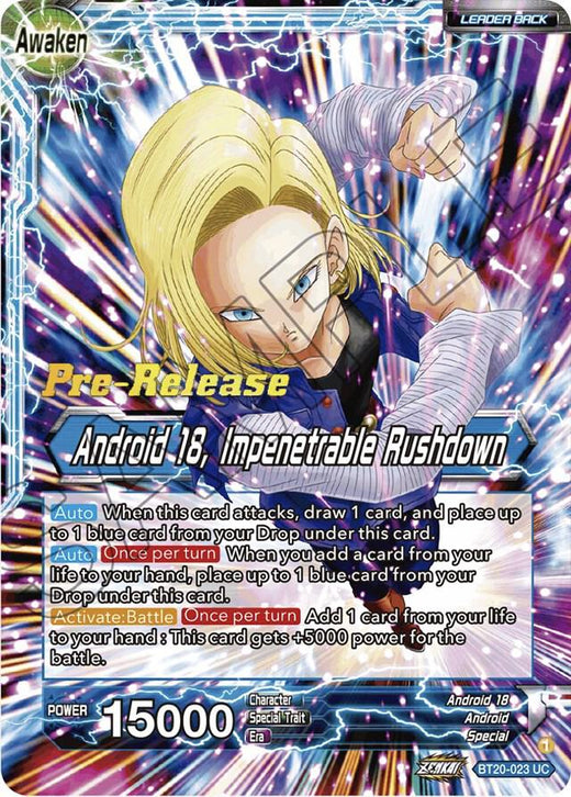 Android 18 // Android 18, Impenetrable Rushdown BT20-023 Uncommon
