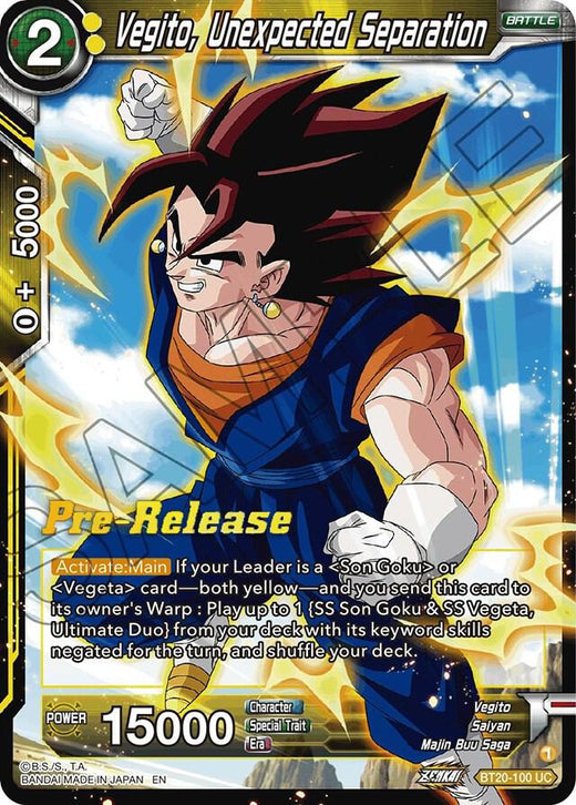 Vegito, Unexpected Separation BT20-100 Uncommon