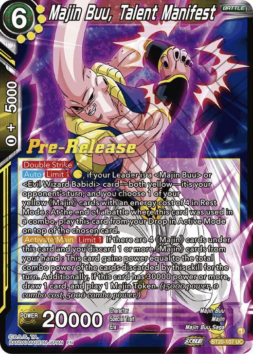 Majin Buu, Talent Manifest BT20-107 Uncommon