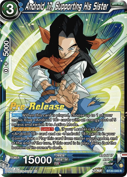 Android 17, Supporting His Sister BT20-045 Rare