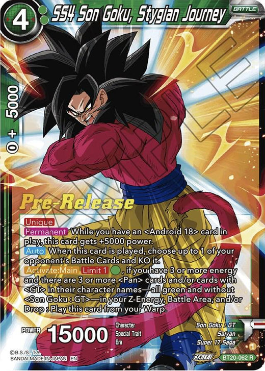 SS4 Son Goku, Stygian Journey BT20-062 Rare