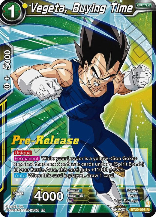 Vegeta, Buying Time BT20-098 Rare