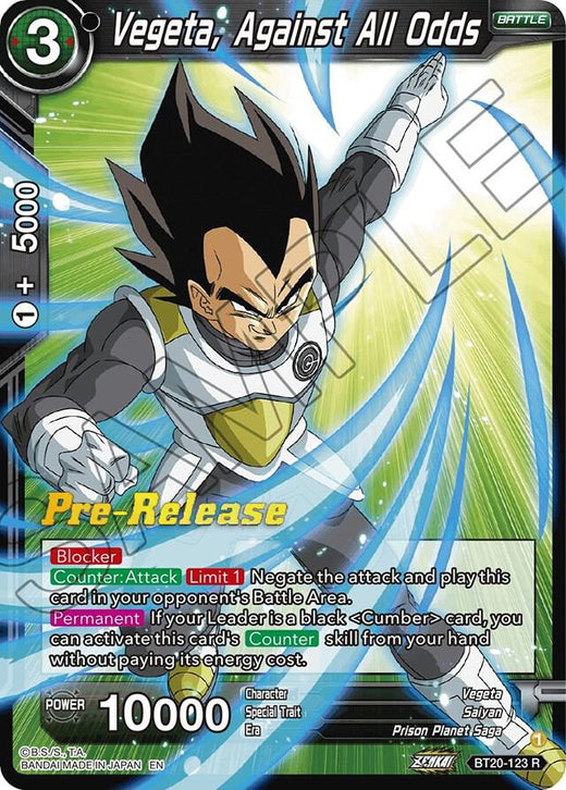 Vegeta, Against All Odds BT20-123 Rare