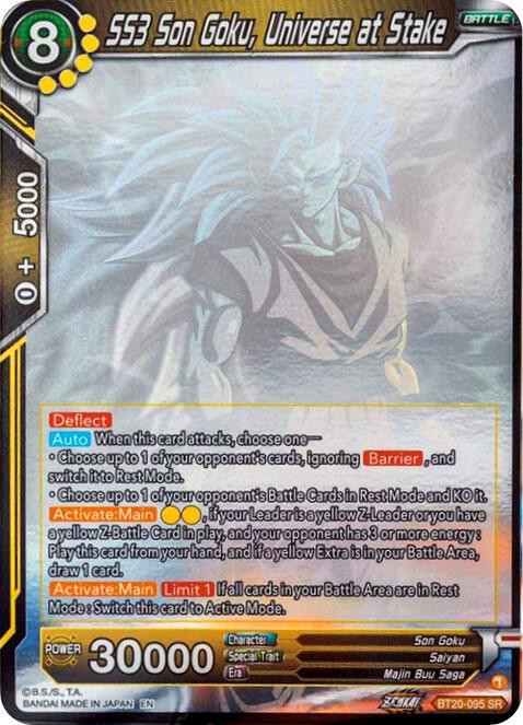 SS3 Son Goku, Universe at Stake (Hologram) BT20-095 Super Rare Foil