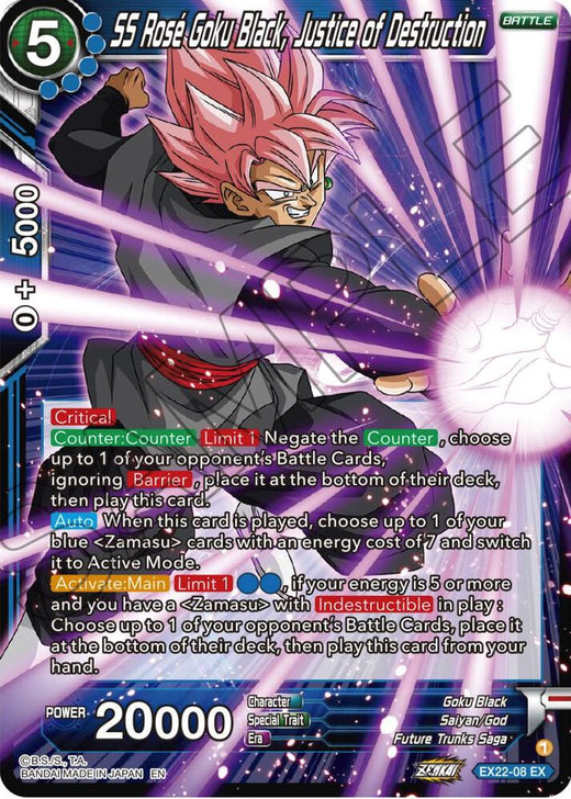 SS Rose Goku Black, Justice of Destruction EX22-08 Expansion Rare Foil