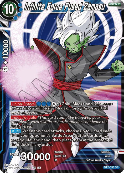 Infinite Force Fused Zamasu (Reprint) BT2-058 Super Rare Foil