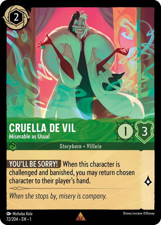 Cruella De Vil - Miserable as Usual 72/204 Rare