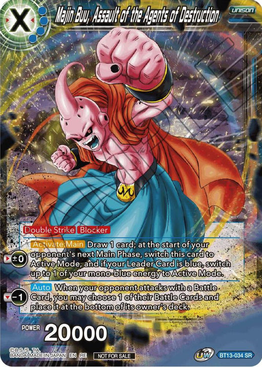 Majin Buu, Assault of the Agents of Destruction (Championship Selection Pack 2023 Vol.1) BT13-034 Super Rare Foil