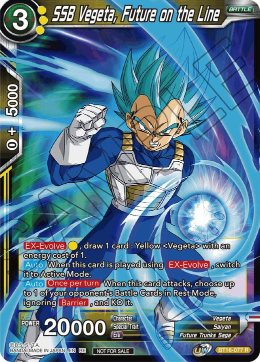 SSB Vegeta, Future on the Line (Championship Selection Pack 2023 Vol.1) BT16-077 Rare Foil