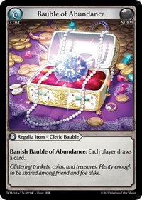 Bauble of Abundance | Dawn of Ashes 1st Edition | Common | Foil | #021