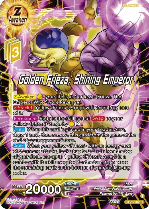 Golden Frieza, Shining Emperor BT21-102 Rare