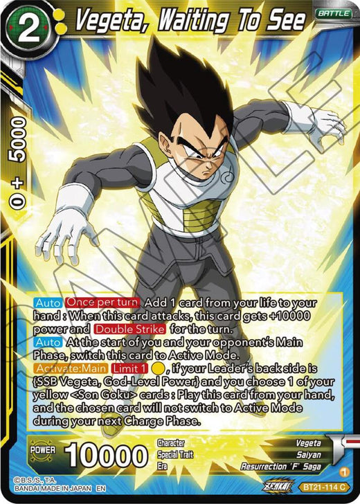 Vegeta, Waiting To See BT21-114 Common