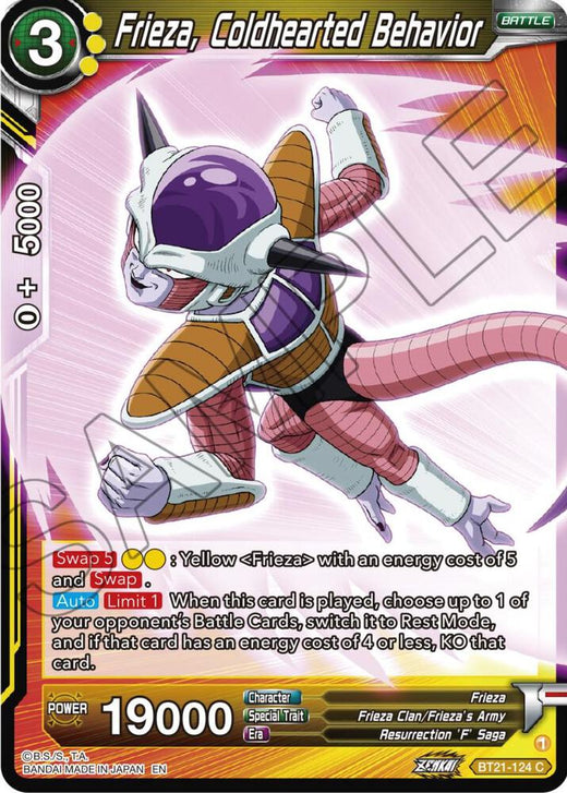 Frieza, Coldhearted Behavior BT21-124 Common