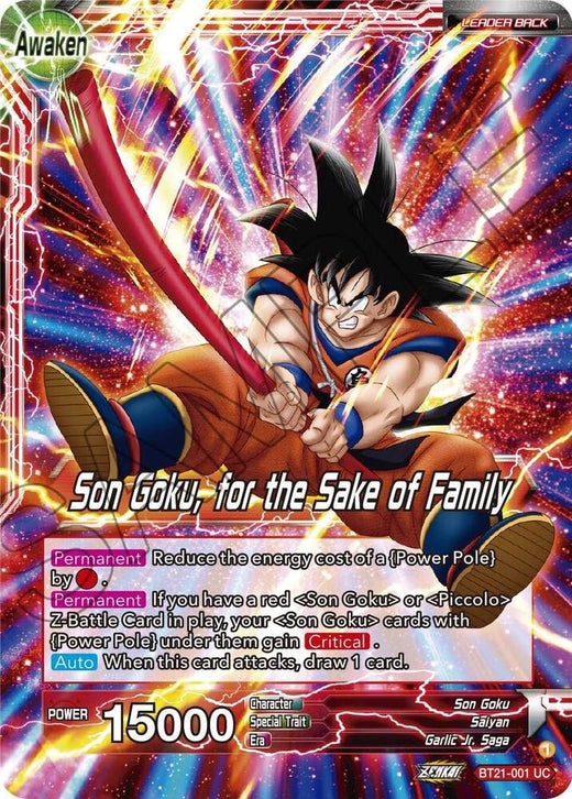 Son Goku // Son Goku, for the Sake of Family BT21-001 Uncommon
