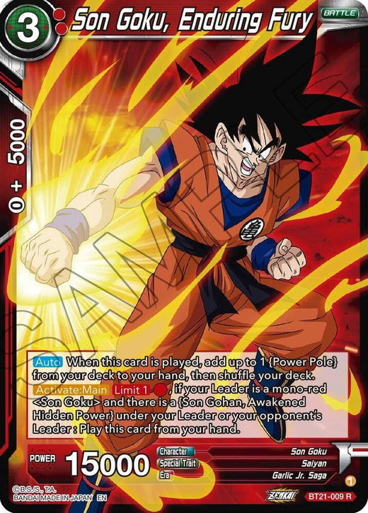 Son Goku, Enduring Fury BT21-009 Rare