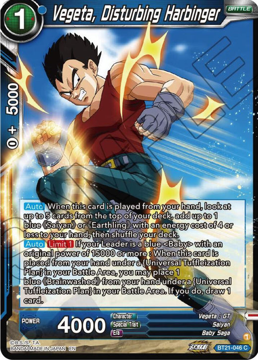 Vegeta, Disturbing Harbinger BT21-046 Common