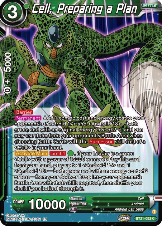 Cell, Preparing a Plan BT21-092 Common