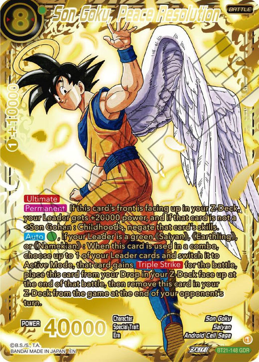 Son Goku, Peace Resolution (God Rare) BT21-148 God Rare Foil