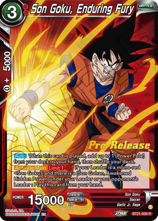 Son Goku, Enduring Fury BT21-009 Rare