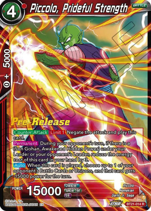 Piccolo, Prideful Strength BT21-014 Rare