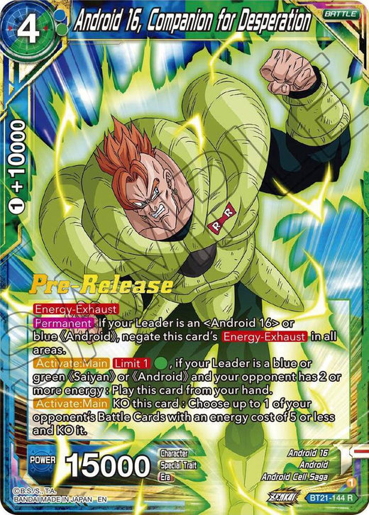 Android 16, Companion for Desperation BT21-144 Rare