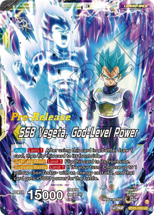 SSB Son Goku // SSB Vegeta, God-Level Power BT21-100 Uncommon
