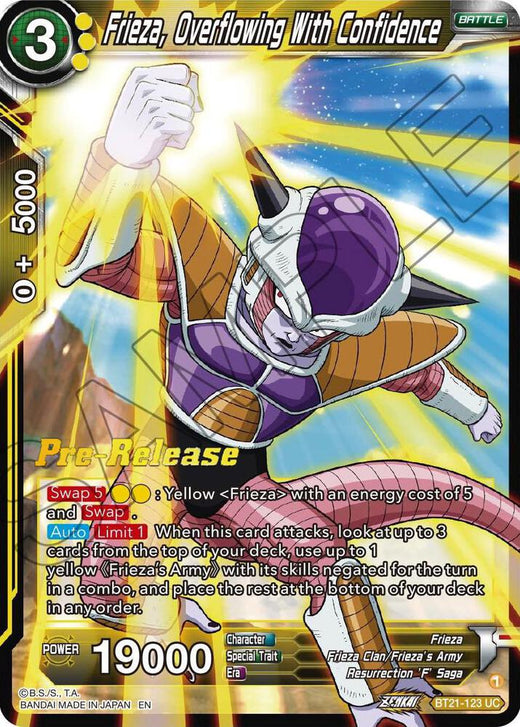 Frieza, Overflowing With Confidence BT21-123 Uncommon