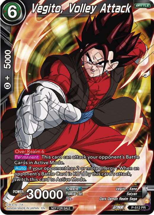 Vegito, Volley Attack (Zenkai Series Tournament Pack Vol.4) P-512 Promo