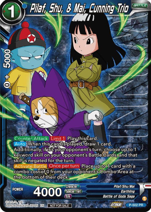 Pilaf, Shu, & Mai, Cunning Trio (Zenkai Series Tournament Pack Vol.4 Winner) P-502 Promo Foil