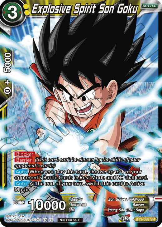 Explosive Spirit Son Goku (Championship Selection Pack 2023 Vol.2) (Silver Foil) BT3-088 Promo