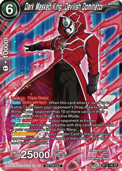 Dark Masked King, Devilish Dominator (Championship Selection Pack 2023 Vol.2) (Silver Foil) BT12-140 Promo