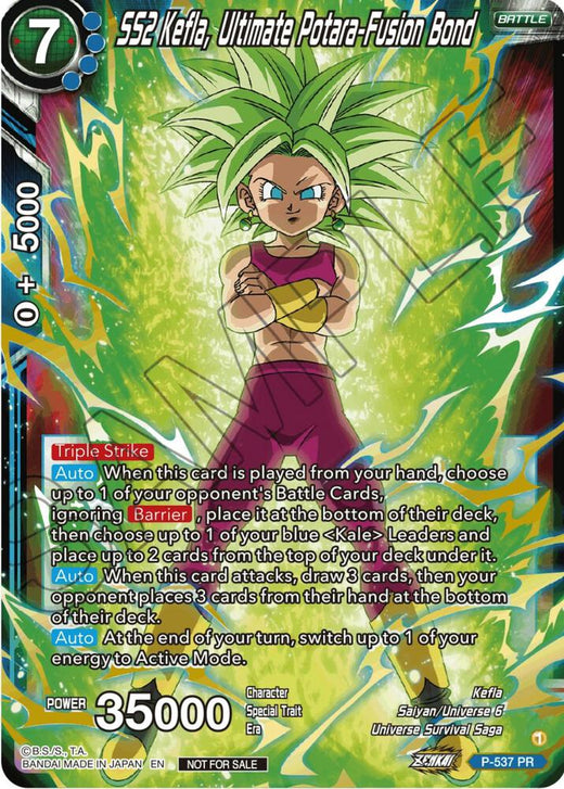 SS2 Kefla, Ultimate Potara-Fusion Bond (Championship Selection Pack 2023 Vol.2) (Gold-Stamped Silver Foil) P-537 Promo