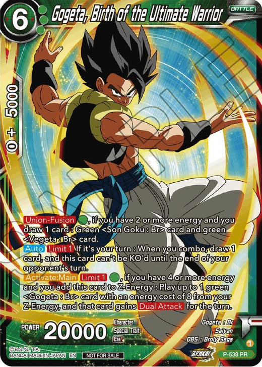 Gogeta, Birth of the Ultimate Warrior (Championship Selection Pack 2023 Vol.2) (Gold-Stamped Silver Foil) P-538 Promo