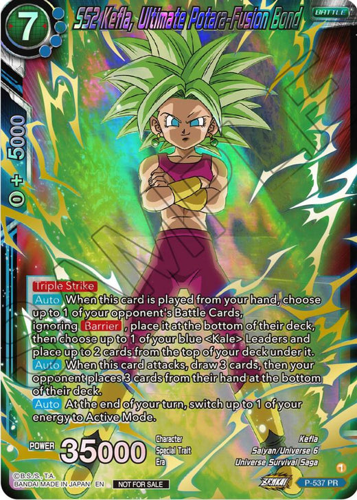 SS2 Kefla, Ultimate Potara-Fusion Bond (Championship Selection Pack 2023 Vol.2) (Gold-Stamped Shatterfoil) P-537 Promo
