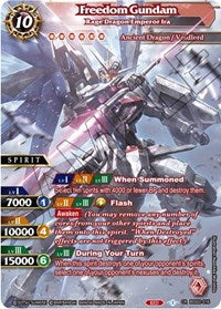 Freedom Gundam - Rage Dragon Emperor Ira | False Gods | Collaboration Rare | Holofoil | #BSS02-016