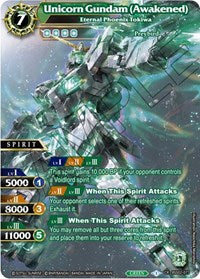 Unicorn Gundam (Awakened) - Eternal Phoenix Tokiwa | False Gods | Collaboration Rare | Holofoil | #BSS02-077