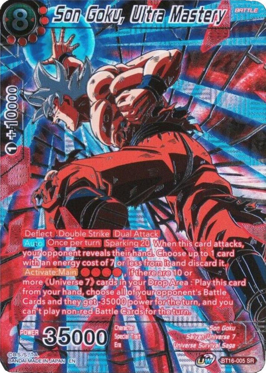 Son Goku, Ultra Mastery (Alternate Art) BT16-005 Super Rare Foil