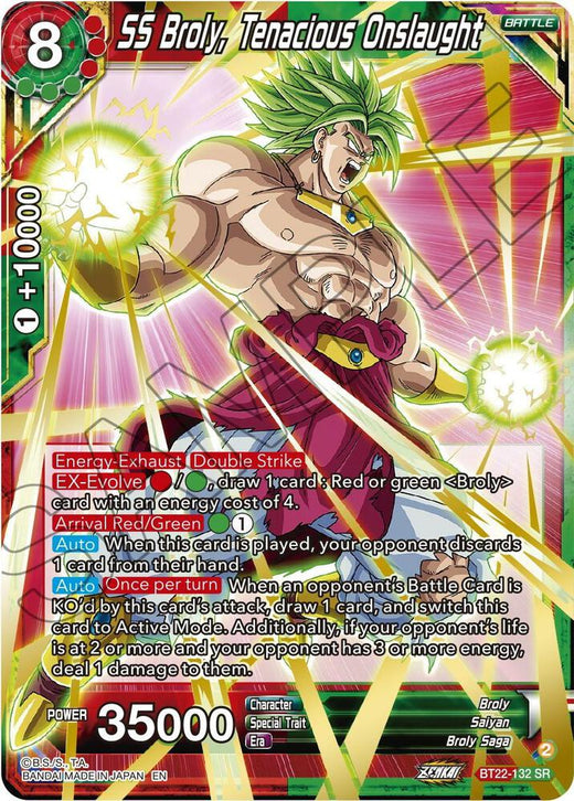 SS Broly, Tenacious Onslaught BT22-132 Super Rare Foil