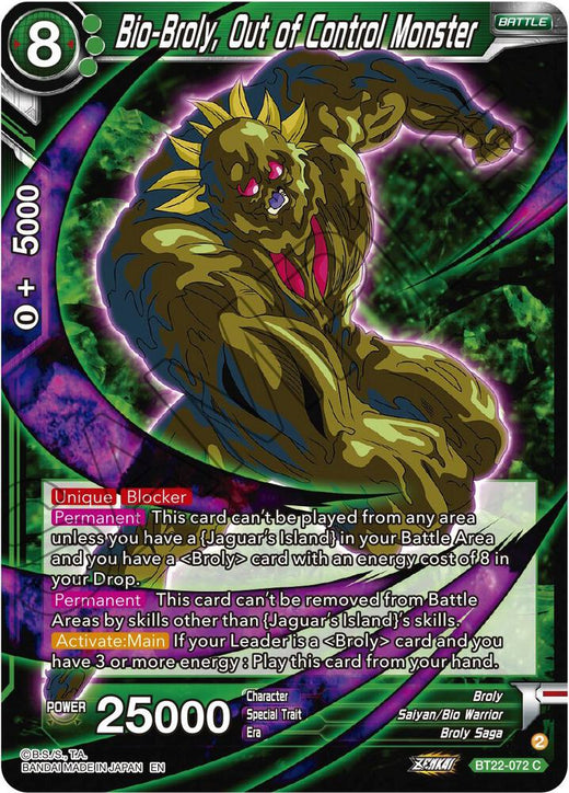 Bio-Broly, Out of Control Monster BT22-072 Common