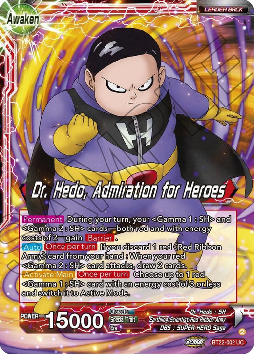 Dr. Hedo // Dr Hedo, Admiration for Heroes BT22-002 Uncommon