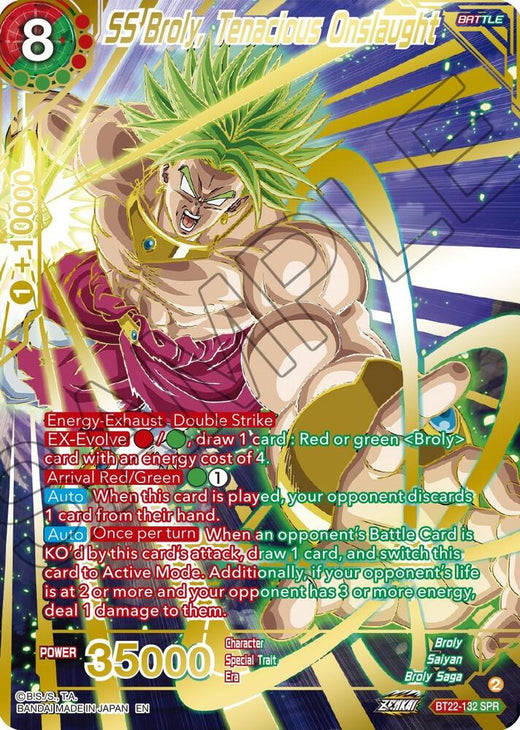 SS Broly, Tenacious Onslaught (SPR) BT22-132 Special Rare Foil