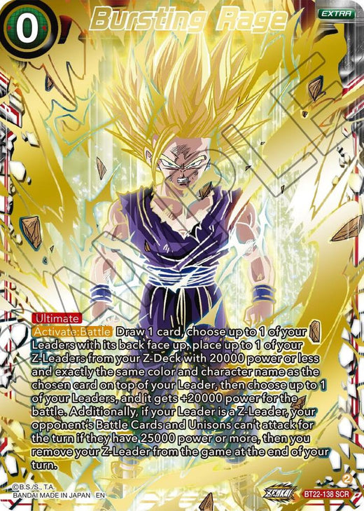 Bursting Rage BT22-138 Secret Rare Foil