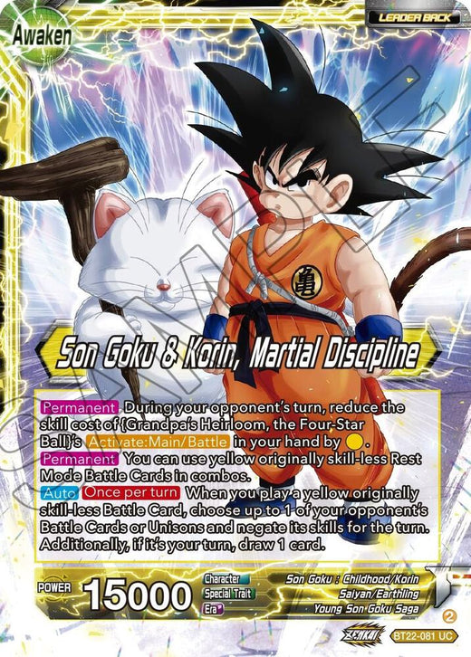 Son Goku // Son Goku & Korin, Martial Discipline BT22-081 Uncommon